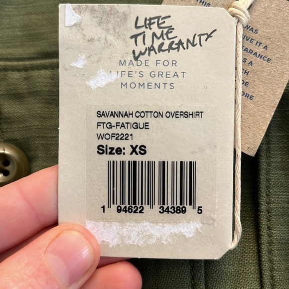 Faherty Savannah Cotton Overshirt, XS, NWT - Picture 6 of 6